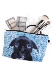 3D Pug Dog Printed Cosmetic Bags Dogs Cute Pattern for Makeup Bag Organizer Necessities Women Travel Woman Small Handbag