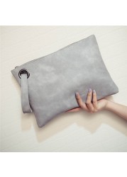 Solid Fashion Handbag Women Clutch Bag Leather Women Envelope Bag Zipper Evening Bag Female Clutches Handbag