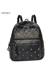 Fashionable Women's PU Leather Solid Color Backpack Casual Backpack For Student Girls Large Capacity Handbags