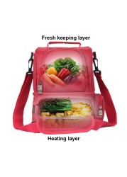 Beverage Storage Insulated Picnic Heating Food Office Multifunction Lunch Bag Container Travel Kitchen USB Charging Waterproof