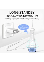 SEAGO New Oral Dental Irrigator Portable Water Flosser USB Rechargeable 3 Modes IPX7 200ml Water for Teeth Cleaning SG833