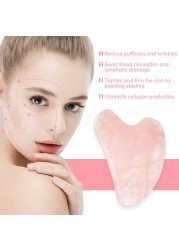 Gua Sha Massager Facial Scraping Rose Quartz Slab Beauty Rose Natural Stone Jade Skin Care Chin Lifting Firming Lifting