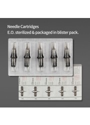 10pcs Disposable Tattoo Needles 0.3mm 0.35mm Round Liner Sterilize Cartridge Safety Tattoo Needle With Membrane System