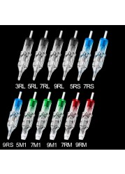 60 قطعة مزيج حجم الوشم خرطوشة إبر 3RL 5RL 7RL 9RL 5RS 7RS 9RS 5M1 7M1 9M1 7RM 9RM جولة اينر شادر خرطوشة إبر