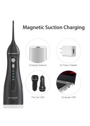 4 Modes Oral Irrigator USB Rechargeable Water Floss Portable Dental Water Aerator Jet 300ml Dental Irrigator Dental Hygiene + 6 Jet