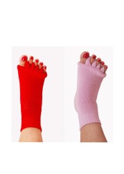 1 Pair Five Toes Separators Foot Sock Hallux Valgus Corrector Bunion Adjuster Foot Care Alignment Straightener Socks