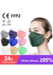 Elough KN95 face mask, fpp2fan CE approved ffp2 Mascarilla face mask ffp2reuse zable Kn95, fish protection masks ffpp2 FFP 2