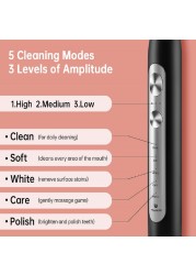 Ultrasonic Electric Toothbrush Wireless Charging For Adults IPX7 Waterproof Replacement Teeth Whitening Timer Smart Brush Heads