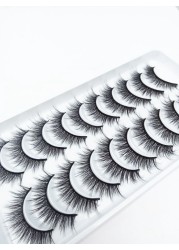 10 pairs of 3D false eyelashes, handmade, soft and hot, naturally, to create a perfect eye makeup, cross and thick