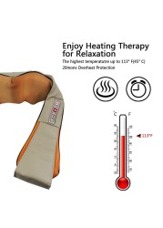 U Shape Electric Massage Shawl 4D Kneading Infrared Heated Shiatsu Massage Body Shoulder Neck Back Massager Health Care Tool