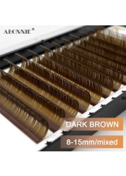 Abonnie - Individual Eyelashes Extensions, Luxurious False Eyelashes, 8-15 Mink Hair Blends, Dark Color, Professional