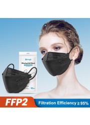 Elough 20-100pcs FFP2 negra mascarillas 4 layers reusable masque KN95 fish mask faciales mascarilla infantil fpp2 homology ada