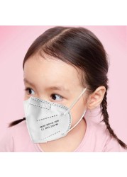 FFP2 Children Protective Dust Mask Breathable 5 Layers Multicolor Matching CE Reusable Girls Fit 9-12 Years Kn95 Face Mask