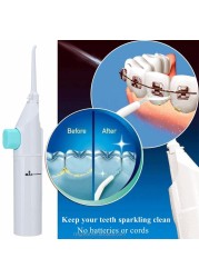 Dental Water Flosser Portable Dental Water Jet Oral Irrigator Tooth Pick No Batteries Teeth Cleaning Whitening Calculus Cleaner Kit