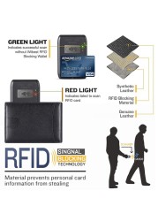 DIENQI RFID Genuine Leather Men Wallet Money Bag Slim Thin Card Wallet Men Luxury Male Small Short Wallet Bi-fold Vallet Billfold