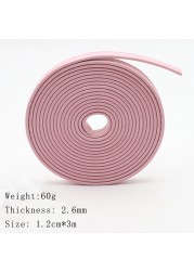 Women's PU Leather Band, Jewelry Accessories, Soft Leather Rope, Black, White, Pink, Three Colors, 1.2cm * 3m