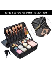 New upgrade large capacity cosmetic bag best selling professional women travel makeup bag