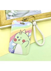 Cartoon ID Credit Card Holder Bank Students Bus Card Case Hand Rope Visit Door ID Badge Cover Cards for Women Men Pendants