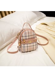 New Women's Bags Small Backpacks Fashion Sweet Bags For Girls High Quality Hand Plaid Simple Fashion Backpacks For Women