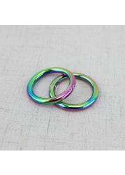 10-30-100pcs 1.6cm 1.8cm 2.5cm 3cm rainbow pet strap o ring, bags accessories, welded alloy rings, closed round o ring