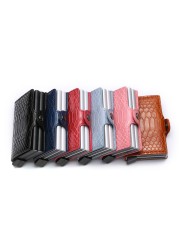 Women Counter Rfid id Credit Card Holder Case Wallet Crocodile Business Bank Card Holder Bag Pink Creditcard Visit Card Holder Trolley