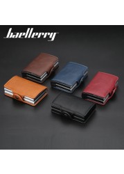 Men Wallet With Buckle Double Layer Aluminum Alloy Fashion Card Holder Casual Credit Card Holder Slim Small Wallet For Men