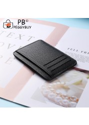 Small Wallet Wallet Casual Leather Card Holder Men PU Litchee Style Vintage Card Holder Women Solid Color Small Wallets