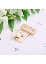 1PC Rectangle Shape Clasp Turn Lock Twist Lock DIY Leather Handbag Replacement Bag Hardware Accessories 4 Colors