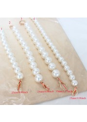 Pearl Bag Strap Handbag Accessories Purse Strap Handles Cute Bead Chain Tote Women Parts Silver/Gold/Black Clasp
