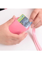 Cute Cartoon Bank Credit Card Holders Women Girl Silica Gel Neck Strap Wallet Card Bus ID ID Badge Lanyard