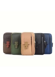 Fashion Men Waist Bag Casual Zipper Male Waist Pack Small Solid Color Phone Card Holder Packs Belt Fanny Purse