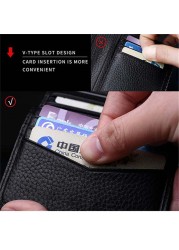 Williaampolo 100% Genuine Leather Men Wallet RFID Card Holder Wallets for Man Slim Small Wallet Small Money Bag Male Purses