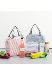 Functional Style Cooler Lunch Box Portable Insulated Canvas Lunch Handbag Thermal Food Picnic Lunch Bags For Women Kids