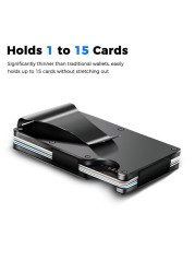 Rfid Card Holder Wallets Men Women Slim Thin Metal Wallet Small Size Male Money Bags Small Black Wallet Wallet for Men 2021