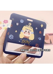 New Women Card Holder Lanyard ID Badge Card Holders Girls Cute Bear Bank Certificate Photocard Name Card Cover Female