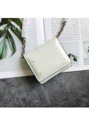 108120 Exquisite real leather jacket shoulder bag layer leather small chain bag mobile phone bag wallet women small square box
