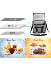2 Layer Lunch Bag Leakproof Thermal Fresh Cooler Thermal Picnic Food Fruit Bag Insulated Lunch Bag For Men Women Kid School