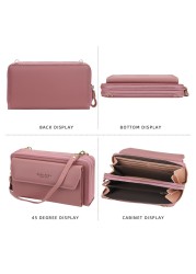 Designer Women Shoulder Bag Leather Wallet Women Wallet Double Zippers Female Clutch Wallet Crossbody Bag For Lady Bolsa Feminina