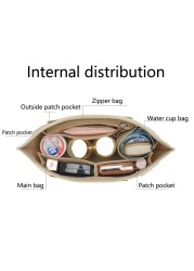 New Liner Bag BAMADER Organize Cosmetic Bag Felt Cloth Makeup Bag Support Handbag Liner Portable Travel Insert Purse Bags