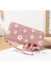 Women Lady Wallets Flower Long Zipper Coin Purse Cards Holder Woman Bags Purse Purse Purse Clutch Money Wristlet