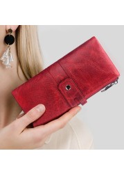 Fashion Women Leather Wallet Long Wallet Card Holder Rfid Genuine Leather 100% New Collection