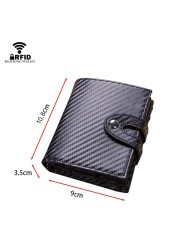 DIENQI - Large Credit Card Holder, Carbon Fiber Card Holder, Anti-magnetic, with RFID Lock, Minimal Security, Coin