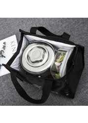 Contracted Style Insulated Lunch Bag Durable Bento Pouch Thermal Insulated Women Men Lunch Box Shopping Cooler Bag Lunch Container