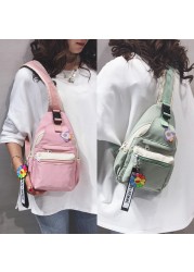 Women INS Fashion Shoulder Bag Messenger Bag Teenager School Crossbody Bags Canvas Canvas Chest Bag for Female Sports Travel Package