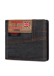 New men's wallet 2pcs quality short male purses denim men's business wallet card holder man purse coin bag zipper gift for men