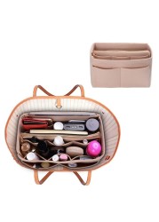 New Popular Women Makeup Organizer Felt Cloth Insert Bag Multifunction Travel Cosmetic Bag Girl Toiletry Storage Liner Bags