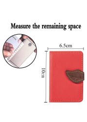 Creative PU Leather Phone Wallet Case Women Men Credit Card Holder Pocket Sticker 3M Adhesive Fashion Card Holder Mobile Phone Card Holder