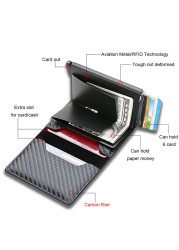 Carbon Fiber Rfid Card Holder Men Wallets Money Bag Male Vintage Black Male Wallet 2021 Leather Small Small Slim Wallets Wallets