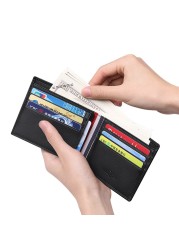 Williapolo 2020 Mens Wallet Slim Business Card Holder Credit Card Wallet Genuine Cowhide Casual Small Thin Card Small Wallet bifold