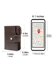 Smart Anti-lost Wallet GPS Log Wallet for Men Genuine Leather Wallets Bluetooth Short Credit Card Holders Coin Purse